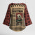 Skull Christmas Kimono Sleeve Blouse Newspaper Retro Style - Wonder Print Shop