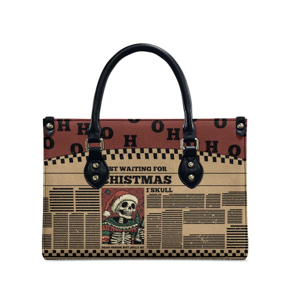 Skull Christmas Leather Bag Newspaper Retro Style - Wonder Print Shop