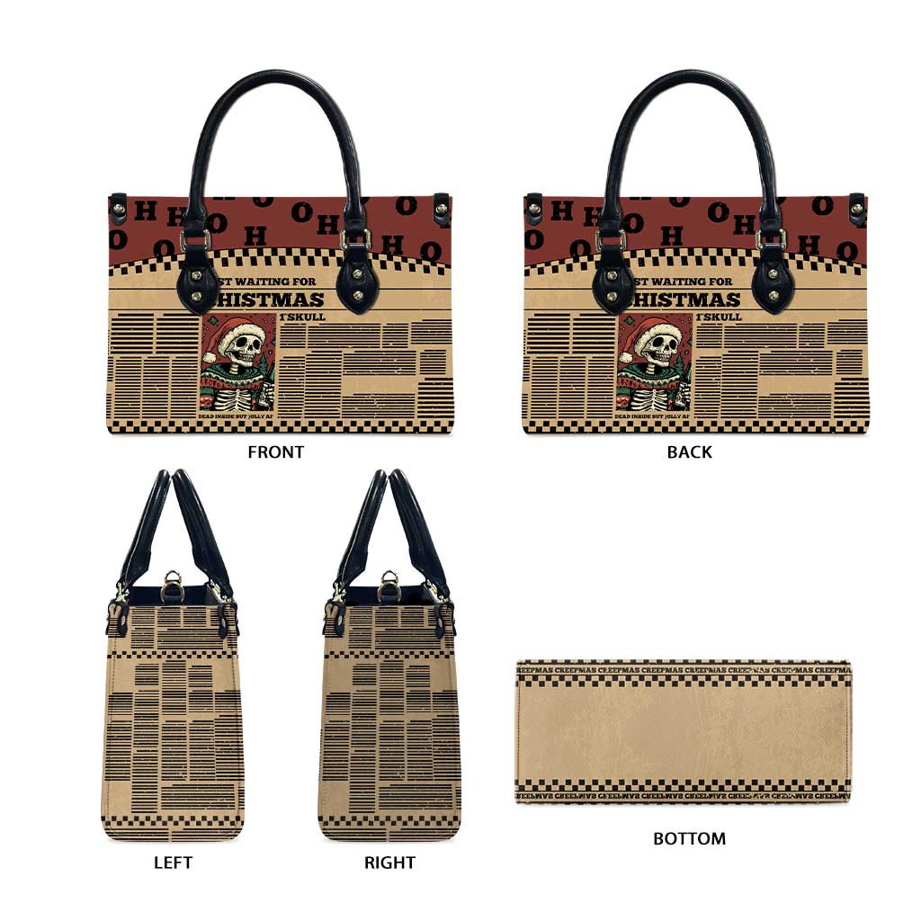 Skull Christmas Leather Bag Newspaper Retro Style - Wonder Print Shop
