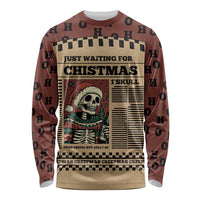 Skull Christmas Long Sleeve Shirt Newspaper Retro Style - Wonder Print Shop