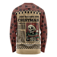 Skull Christmas Long Sleeve Shirt Newspaper Retro Style - Wonder Print Shop
