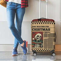 Skull Christmas Luggage Cover Newspaper Retro Style - Wonder Print Shop