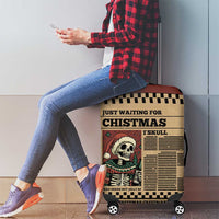 Skull Christmas Luggage Cover Newspaper Retro Style - Wonder Print Shop