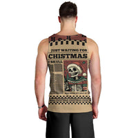 Skull Christmas Men Tank Top Newspaper Retro Style - Wonder Print Shop