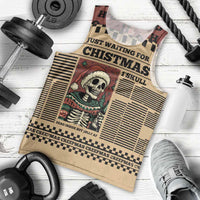 Skull Christmas Men Tank Top Newspaper Retro Style - Wonder Print Shop