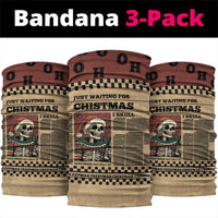 Skull Christmas Neck Gaiter Newspaper Retro Style - Wonder Print Shop