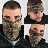 Skull Christmas Neck Gaiter Newspaper Retro Style - Wonder Print Shop