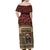 Skull Christmas Off Shoulder Maxi Dress Newspaper Retro Style - Wonder Print Shop