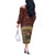 Skull Christmas Off The Shoulder Long Sleeve Dress Newspaper Retro Style - Wonder Print Shop