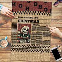 Skull Christmas Puzzle Newspaper Retro Style - Wonder Print Shop