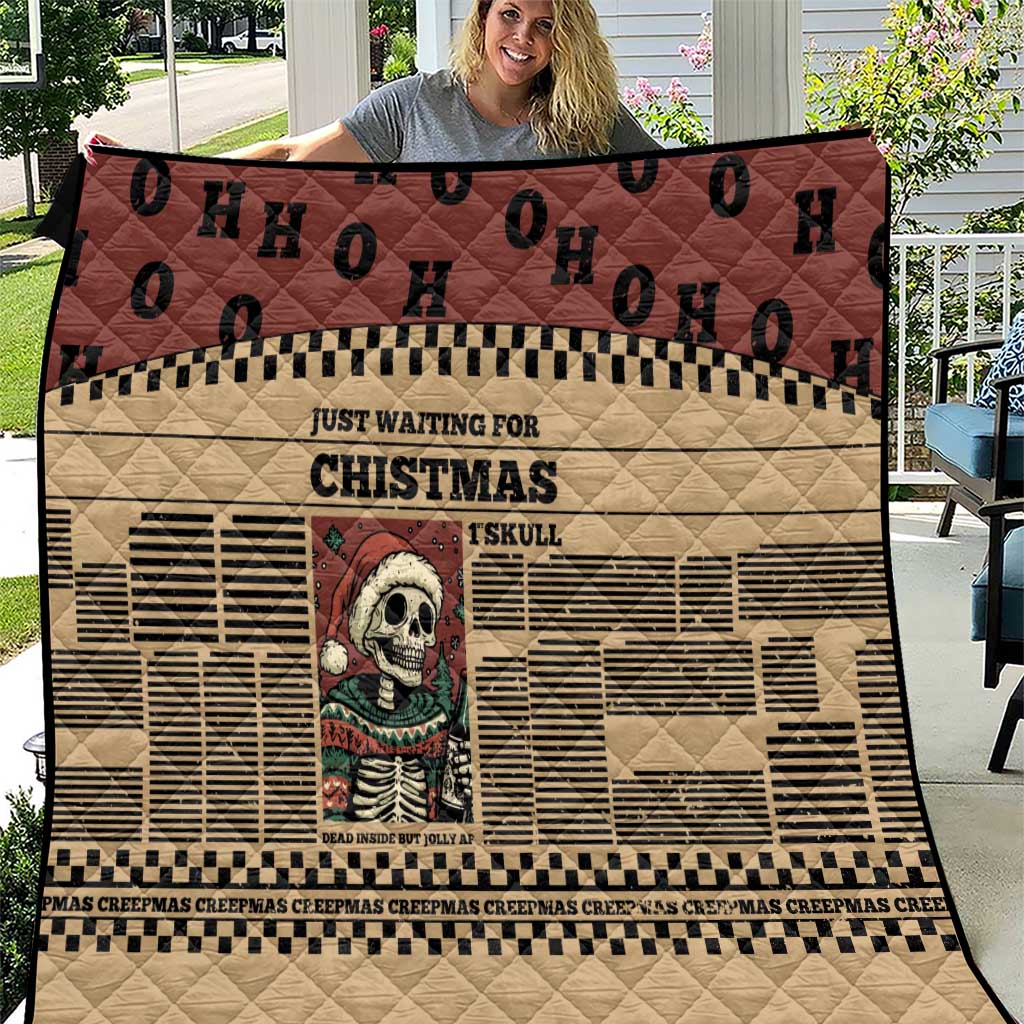 Skull Christmas Quilt Newspaper Retro Style - Wonder Print Shop