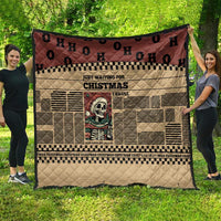 Skull Christmas Quilt Newspaper Retro Style - Wonder Print Shop