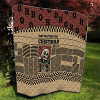 Skull Christmas Quilt Newspaper Retro Style - Wonder Print Shop