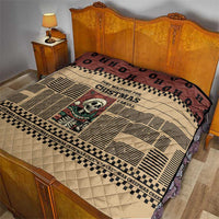 Skull Christmas Quilt Newspaper Retro Style - Wonder Print Shop