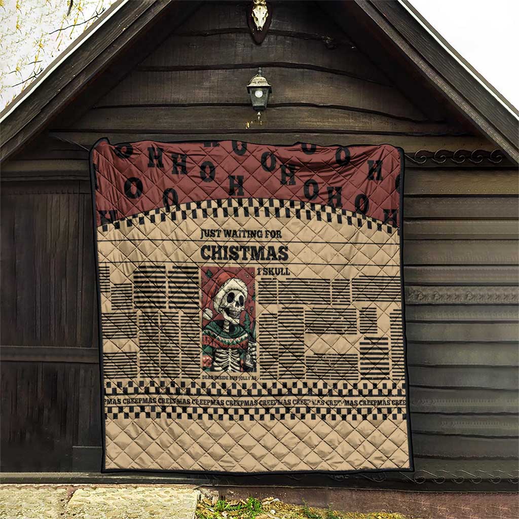 Skull Christmas Quilt Newspaper Retro Style - Wonder Print Shop