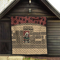 Skull Christmas Quilt Newspaper Retro Style - Wonder Print Shop