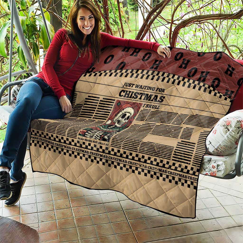 Skull Christmas Quilt Newspaper Retro Style - Wonder Print Shop