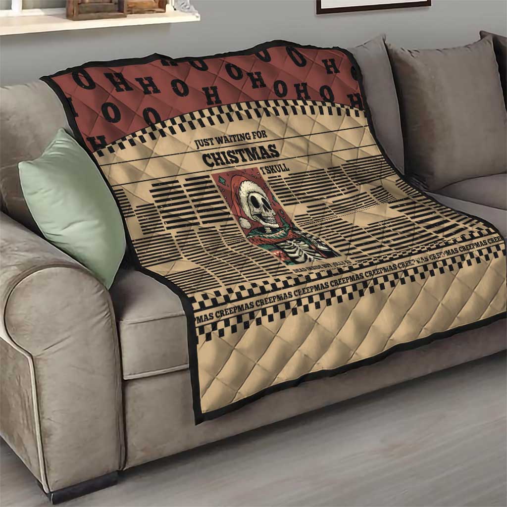 Skull Christmas Quilt Newspaper Retro Style - Wonder Print Shop