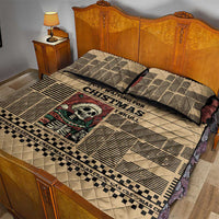 Skull Christmas Quilt Bed Set Newspaper Retro Style - Wonder Print Shop