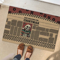 Skull Christmas Rubber Doormat Newspaper Retro Style - Wonder Print Shop