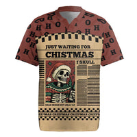 Skull Christmas Rugby Jersey Newspaper Retro Style - Wonder Print Shop