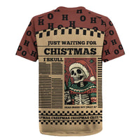 Skull Christmas Rugby Jersey Newspaper Retro Style - Wonder Print Shop