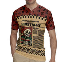 Skull Christmas Rugby Jersey Newspaper Retro Style - Wonder Print Shop