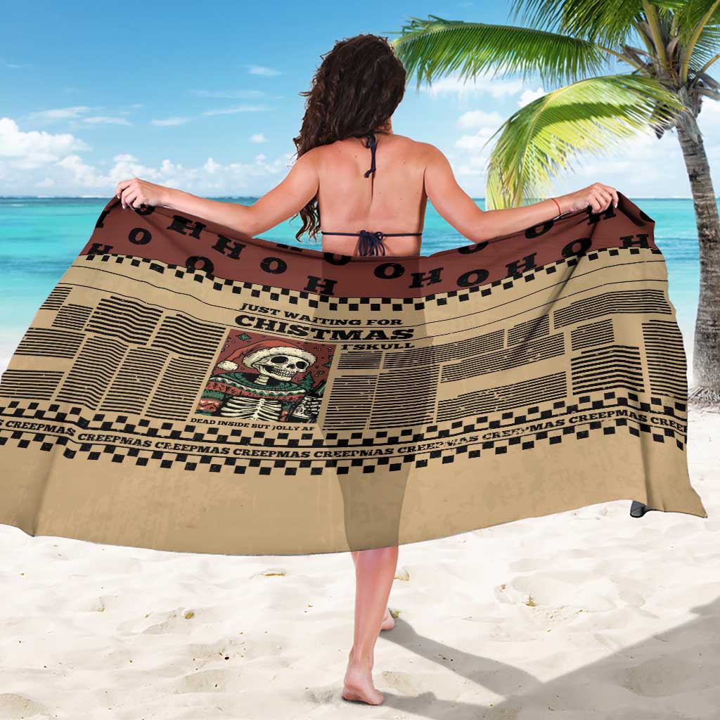Skull Christmas Sarong Newspaper Retro Style - Wonder Print Shop