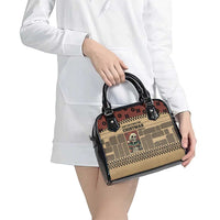 Skull Christmas Shoulder Handbag Newspaper Retro Style - Wonder Print Shop