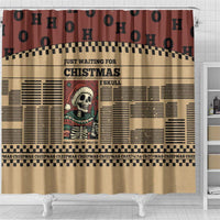 Skull Christmas Shower Curtain Newspaper Retro Style - Wonder Print Shop