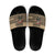 Skull Christmas Slide Sandals Newspaper Retro Style - Wonder Print Shop