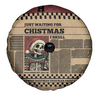 Skull Christmas Spare Tire Cover Newspaper Retro Style - Wonder Print Shop