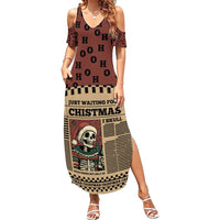 Skull Christmas Summer Maxi Dress Newspaper Retro Style - Wonder Print Shop