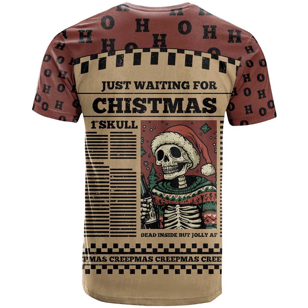 Skull Christmas T Shirt Newspaper Retro Style - Wonder Print Shop
