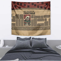 Skull Christmas Tapestry Newspaper Retro Style - Wonder Print Shop