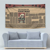 Skull Christmas Tapestry Newspaper Retro Style - Wonder Print Shop