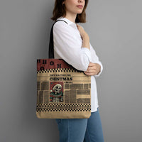 Skull Christmas Tote Bag Newspaper Retro Style - Wonder Print Shop