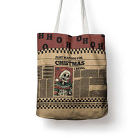 Skull Christmas Tote Bag Newspaper Retro Style - Wonder Print Shop
