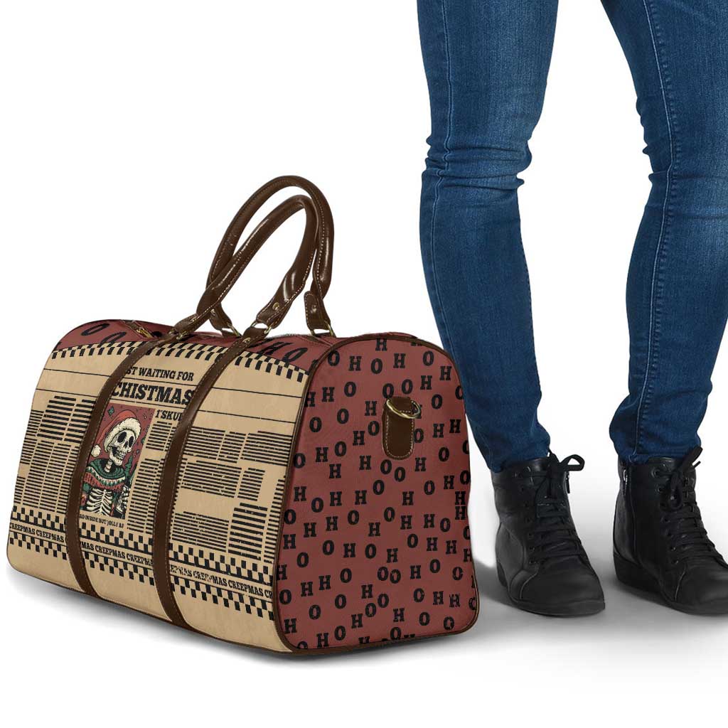 Skull Christmas Travel Bag Newspaper Retro Style - Wonder Print Shop