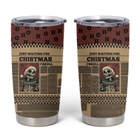 Skull Christmas Tumbler Cup Newspaper Retro Style - Wonder Print Shop