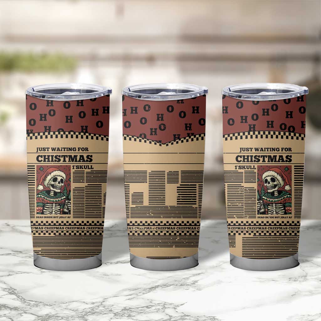 Skull Christmas Tumbler Cup Newspaper Retro Style - Wonder Print Shop