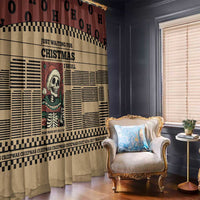 Skull Christmas Window Curtain Newspaper Retro Style - Wonder Print Shop