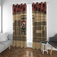 Skull Christmas Window Curtain Newspaper Retro Style - Wonder Print Shop