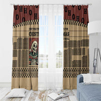 Skull Christmas Window Curtain Newspaper Retro Style - Wonder Print Shop