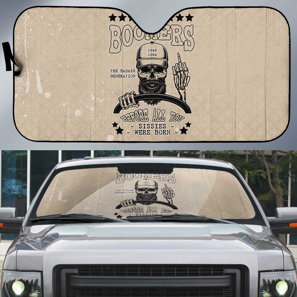 Baby Boomers Auto Sun Shade The Badass Generation Retro Style - Wonder Print Shop