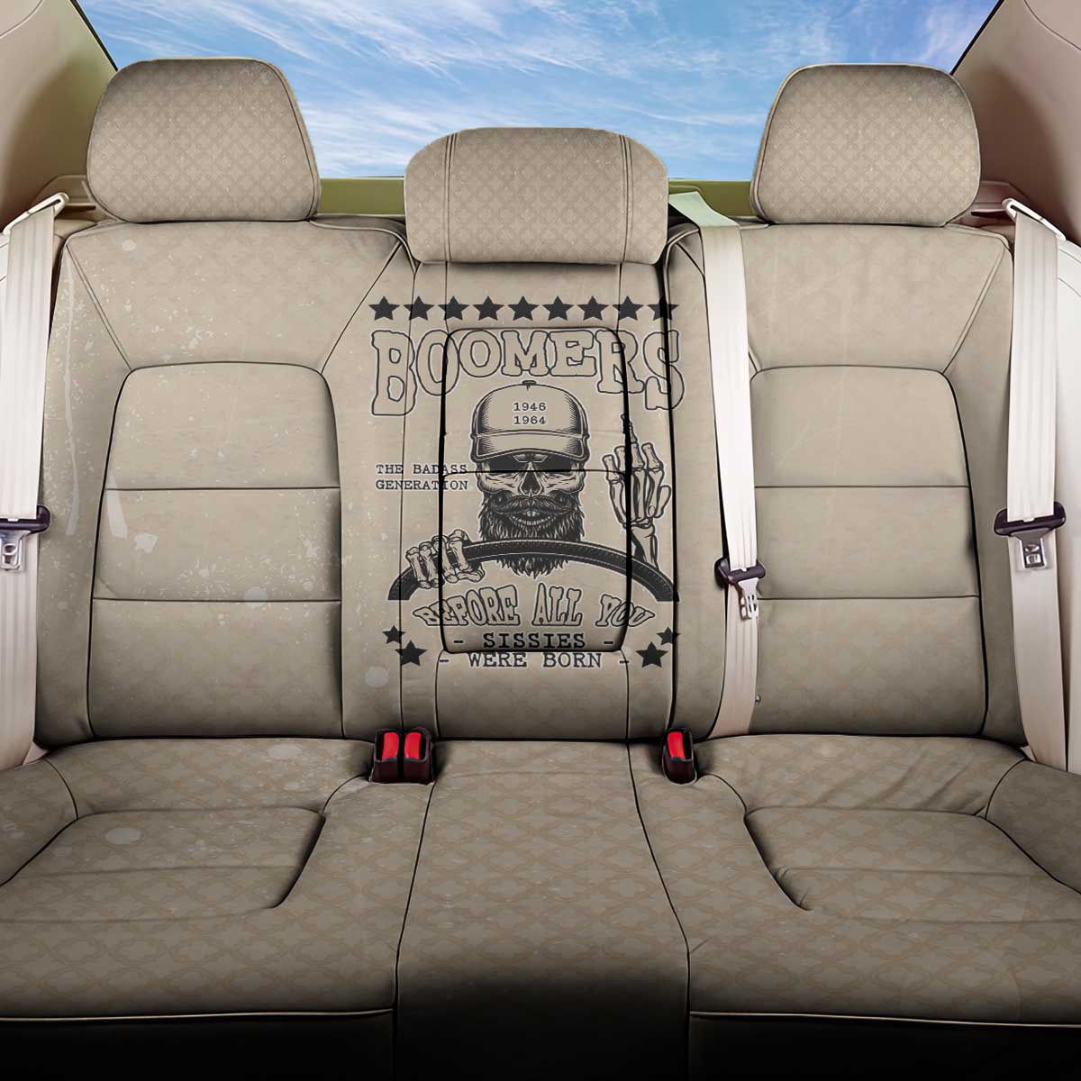 Baby Boomers Back Car Seat Cover The Badass Generation Retro Style - Wonder Print Shop