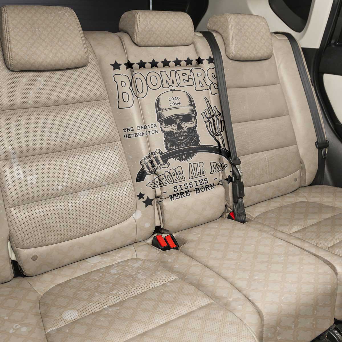 Baby Boomers Back Car Seat Cover The Badass Generation Retro Style - Wonder Print Shop