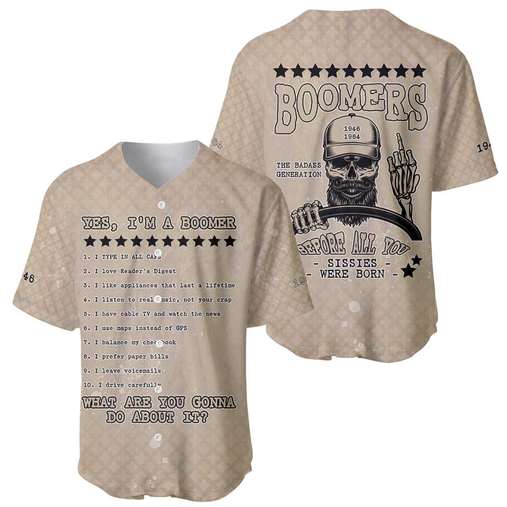 Baby Boomers Baseball Jersey The Badass Generation Retro Style - Wonder Print Shop