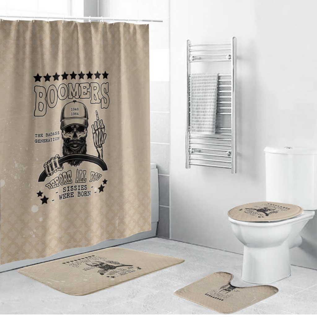 Baby Boomers Bathroom Set The Badass Generation Retro Style - Wonder Print Shop