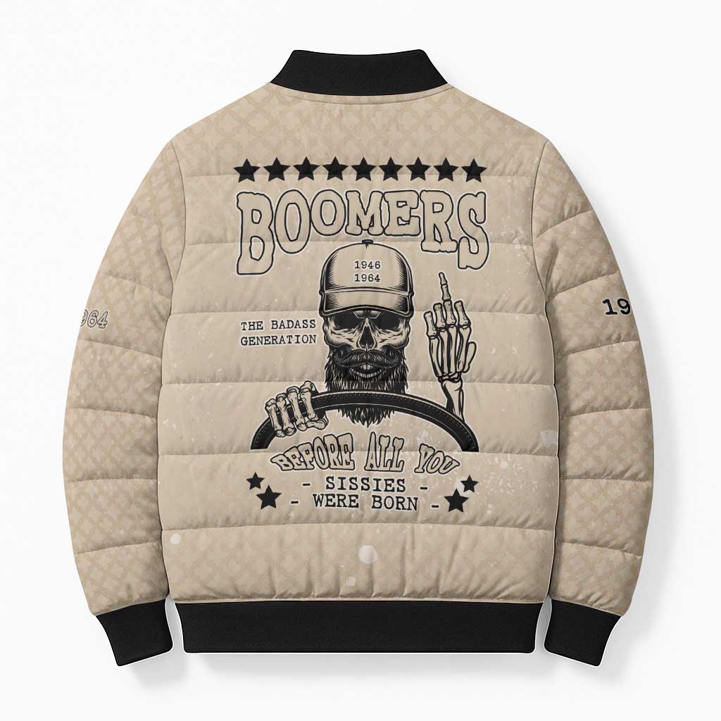 Baby Boomers Bomber Puffer Jacket The Badass Generation Retro Style - Wonder Print Shop